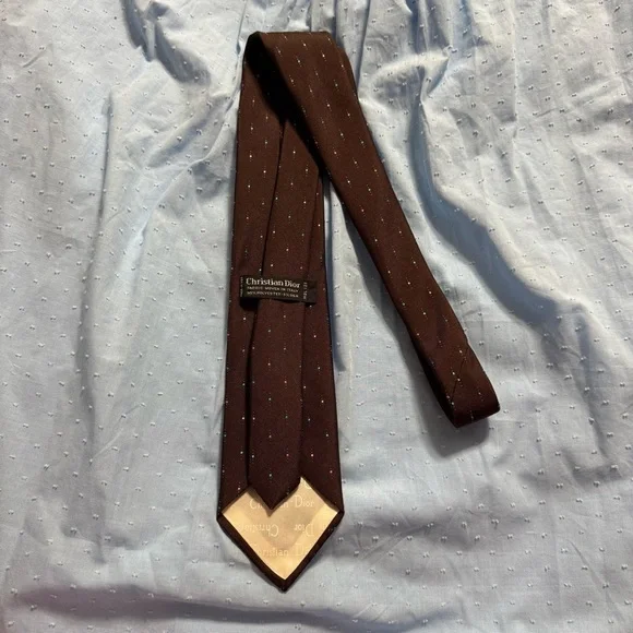 Dior Brown Classic Silk Ties - Picture 2 of 11